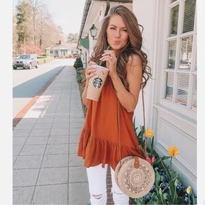 BP. Rust Orange Halter Tank Top Women’s Small